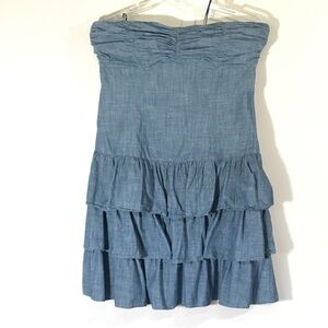 Strapless‎ Tiered Denim Dress